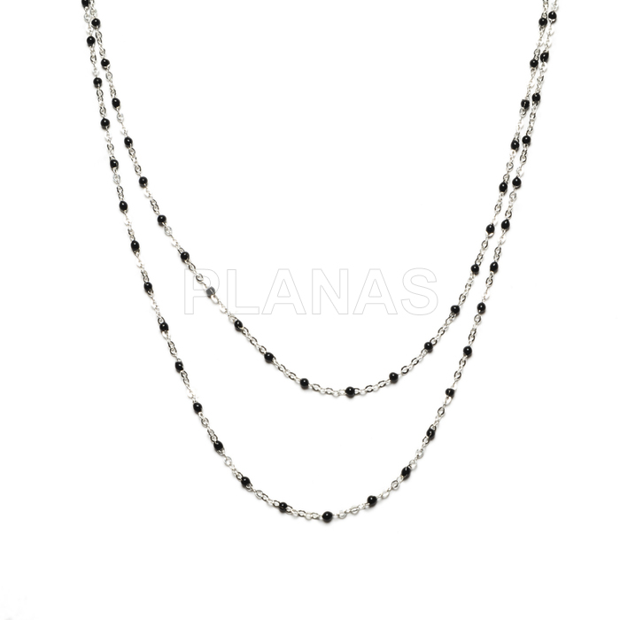 Collar en Plata de ley y bolitas esmaltadas.  