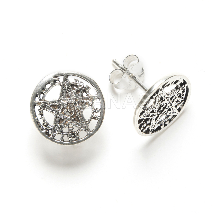 Brincos de prata de lei. tetragrama.