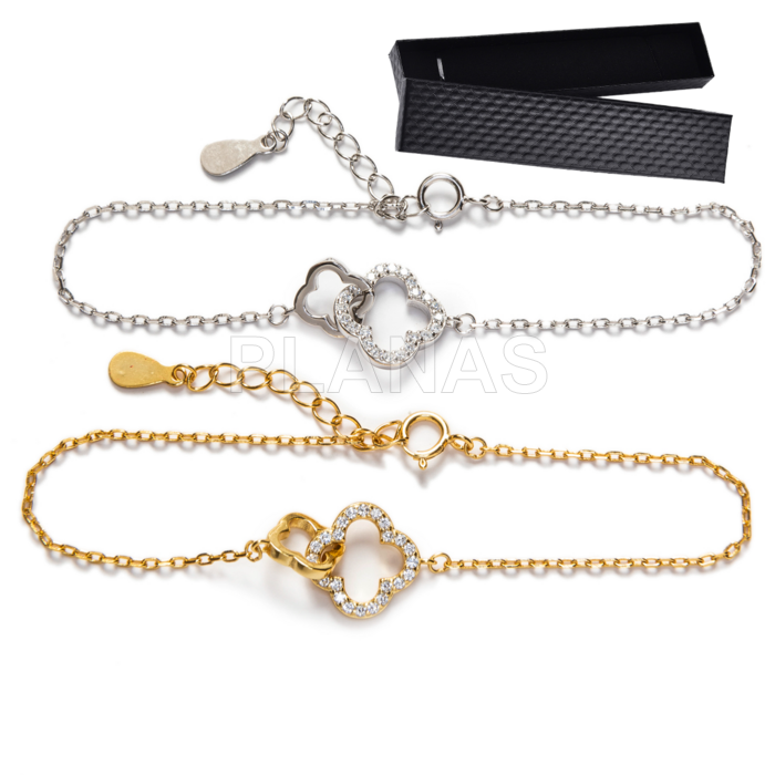 Pulsera en Plata de ley con Circonitas.  