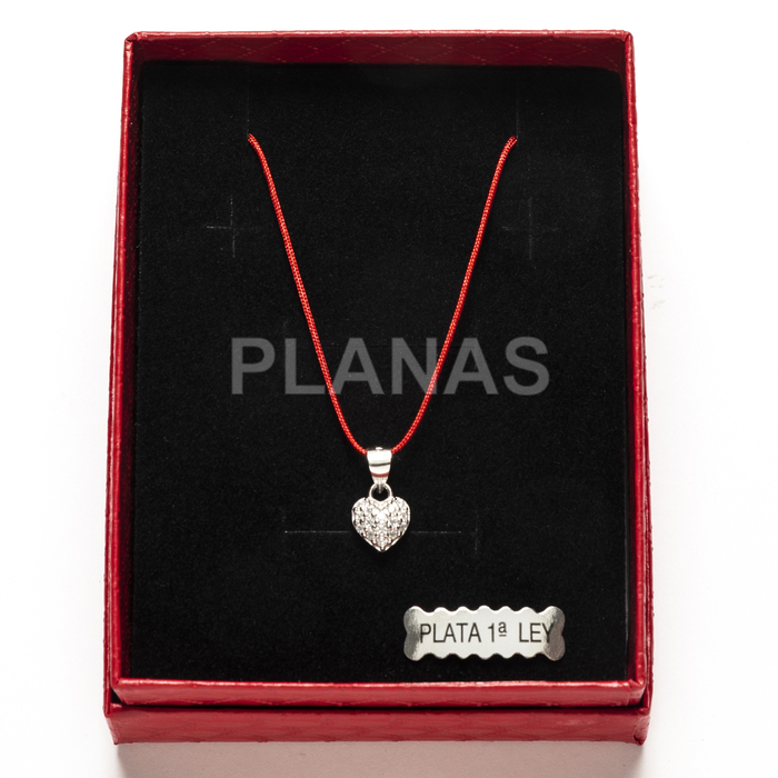 Collar en plata de ley y Circonitas. CORAZÓN.