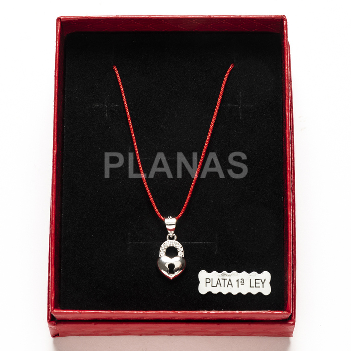 Collar en plata de ley y Circonitas. CORAZÓN.