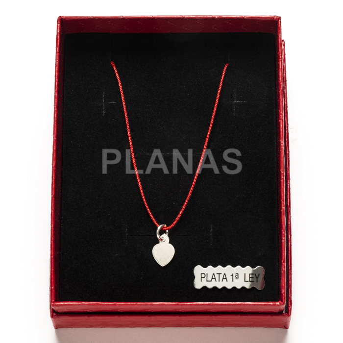 Colar em prata de lei. coração.