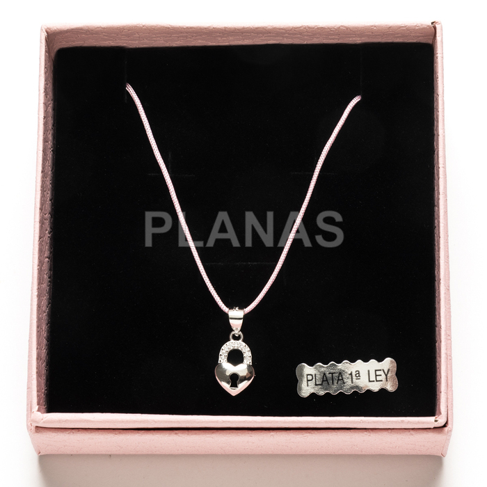 Collar en plata de ley y Circonitas. CORAZÓN.