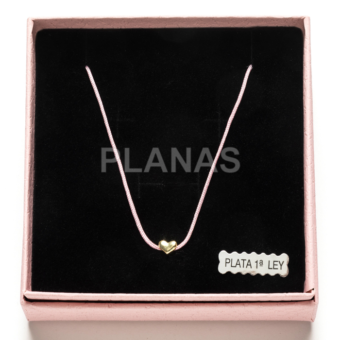 Collar en plata de ley y Baño Oro. CORAZÓN.