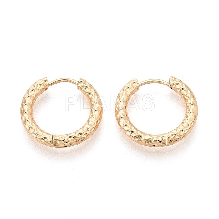 Argolas em aço inoxidável 304 com banho de ouro. 20x2mm.