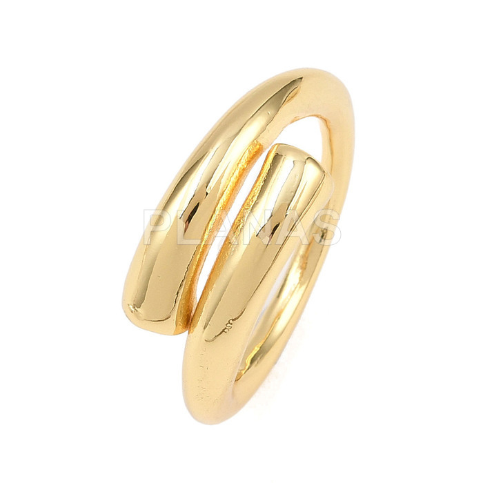 Anel de latão com banho de ouro.