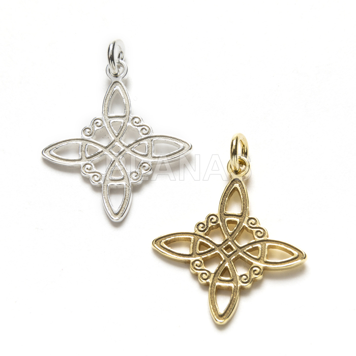 Mini pingente em prata de lei. nó de bruxa.