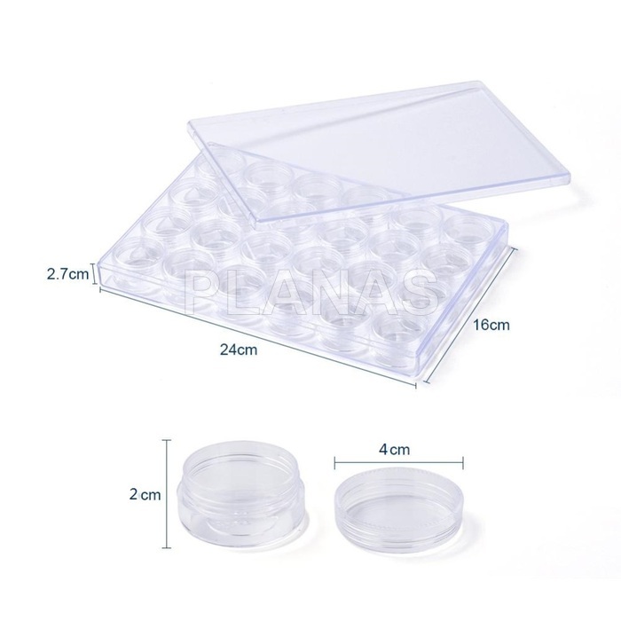 Pack de 5 Cajas de  metraquilato con 24 potecitos a rosca.