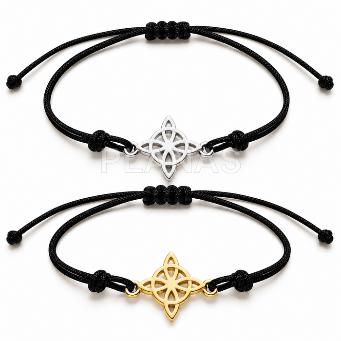 Pulsera macramé en Plata de ley . NUDO DE BRUJAS.