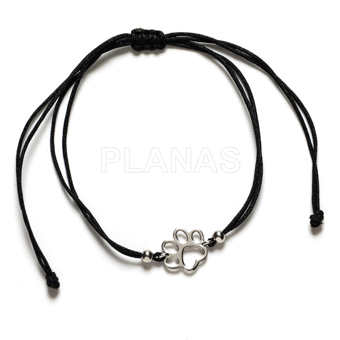 Pulsera macramé en Plata de ley. PEZUÑA.