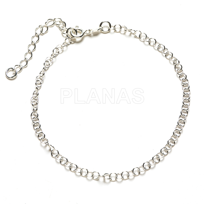 Tobillera en Plata de ley. 