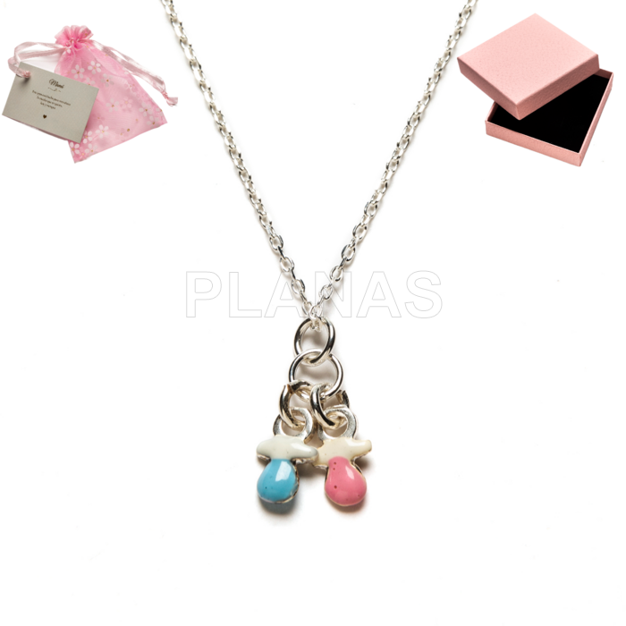 Collar en Plata de ley y esmalte. CHUPETES.