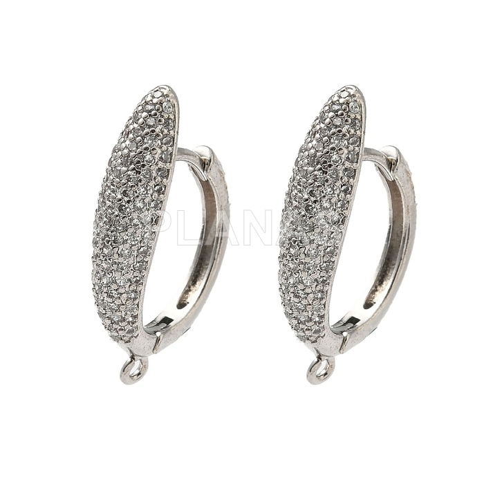 Base de pendientes con circonitas en Latón y circonitas.