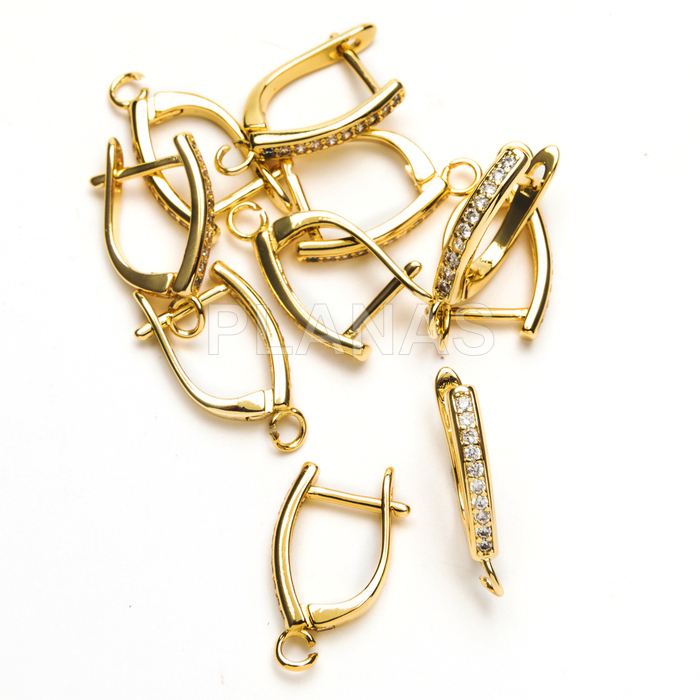 Pack de 5 pares de base de pendientes en Latón chapado en Oro 18k.