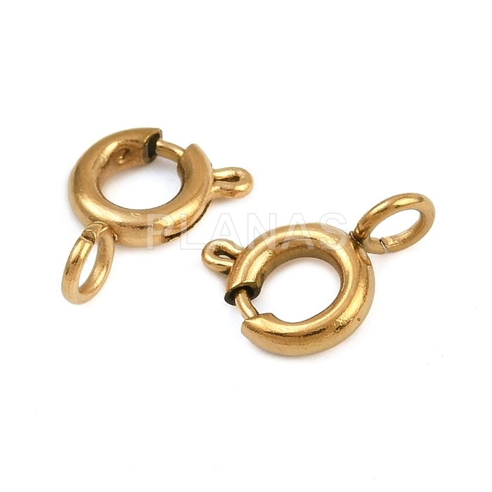 Pacote com 20 unidades de puxadores em aço inoxidável 304 com acabamento dourado.  