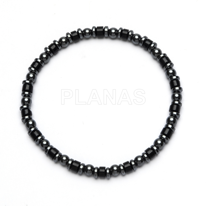 Pulsera elástica en Hematite.