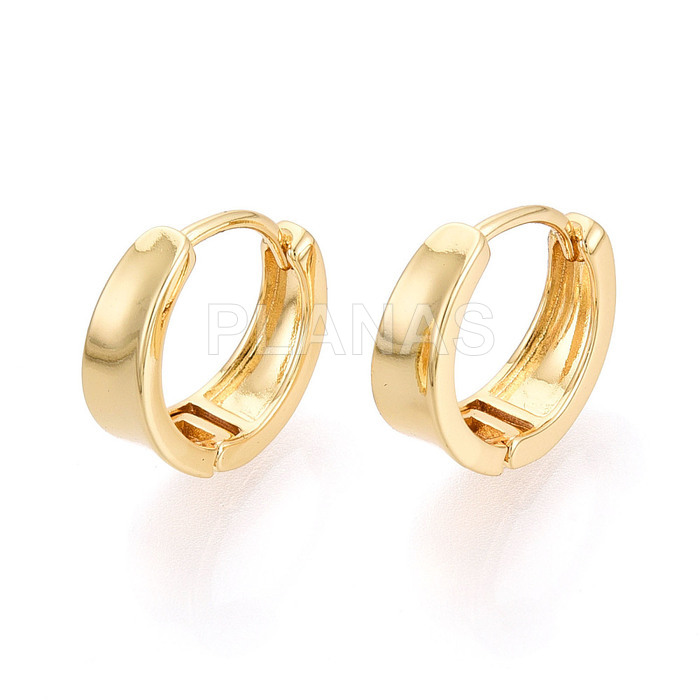 Pendientes en Latón chapado en oro 18k .  