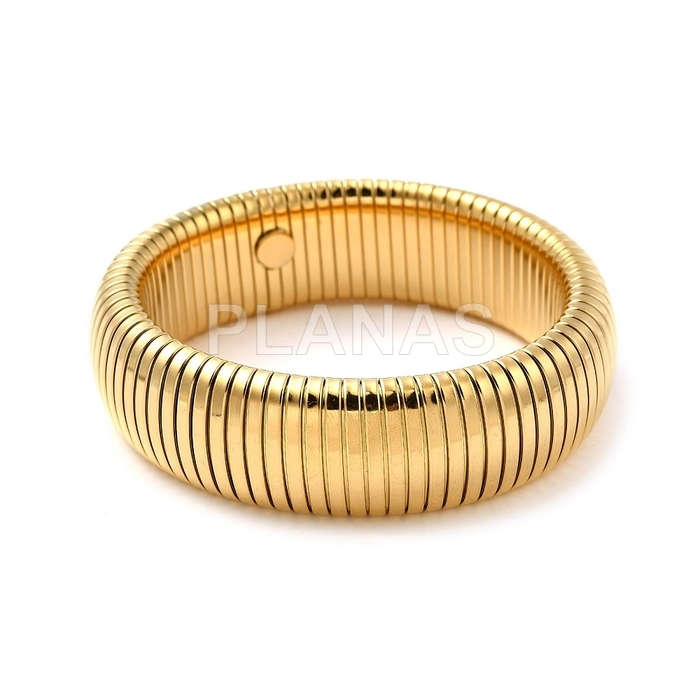 Pulsera elástica en Acero Inoxidable 304 y Baño Oro.  