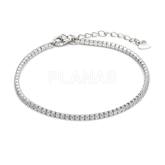 Pulsera en Plata de ley Rodiada y Circonitas Blancas. RIVIERE.