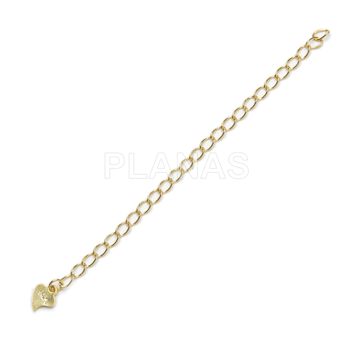 Corrente extensora em prata de lei com banho de ouro. 