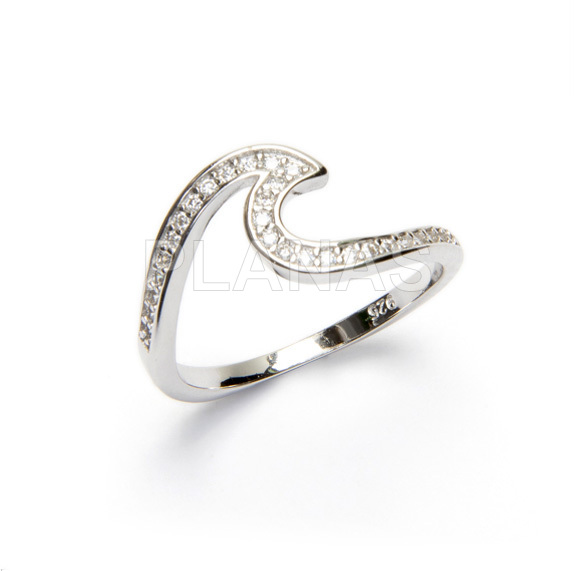 Anillo en Latón y Circonitas blancas. OLA.