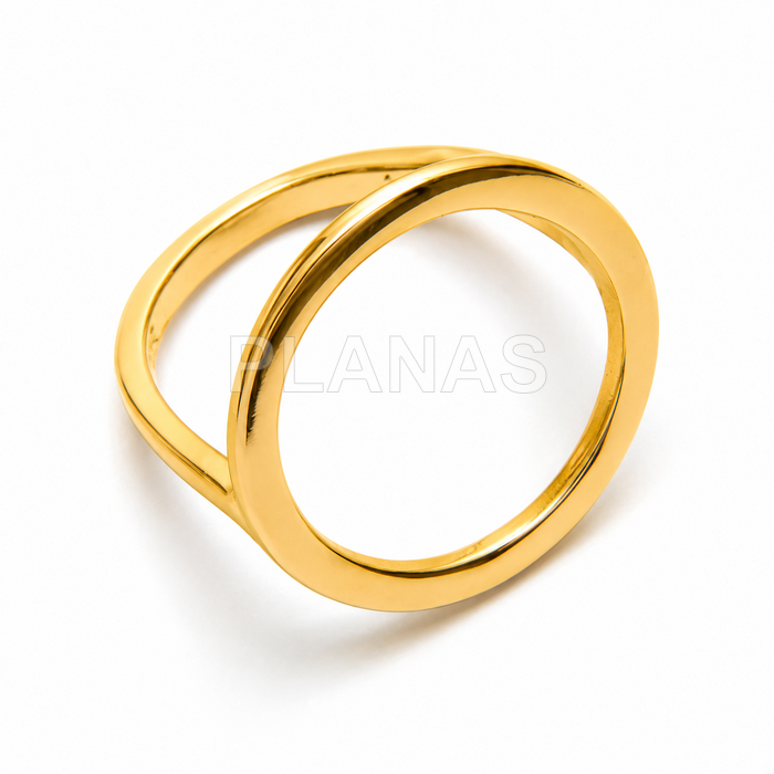 Anel de latão de alta qualidade com banho de ouro 18k. formato circular.