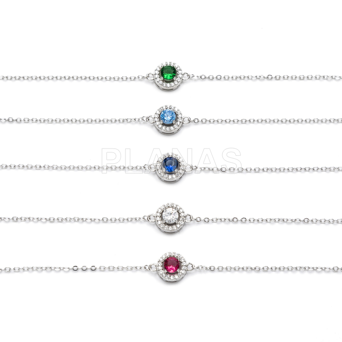 Pulseira de latão com zircônias cúbicas.  