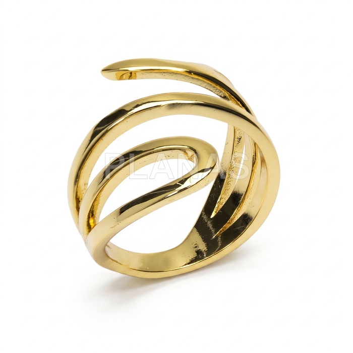 Anillo en Latón de alta calidad y Baño Oro.   