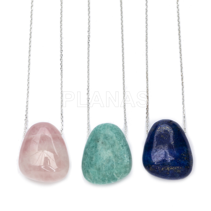 Collar en Plata de ley y Mineral natural.