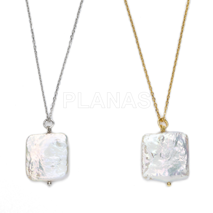 Collar en Plata de ley y Perla Cultivada.