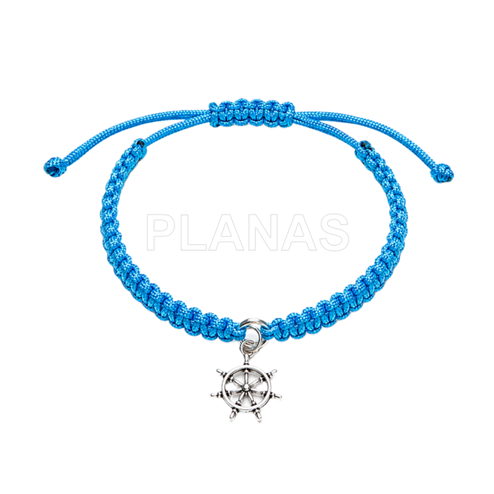 Pulsera macramé en Plata de ley.  TIMÓN.