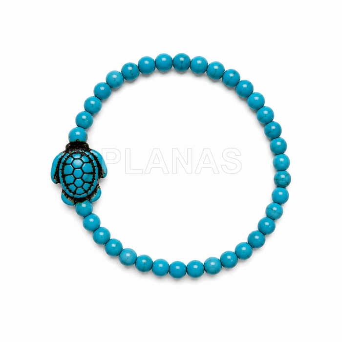 Pulsera elástica turquesa. TORTUGA.