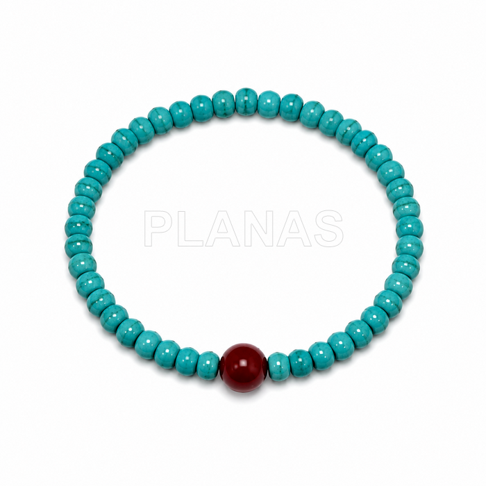 Pulsera elástica turquesa. BOLA.