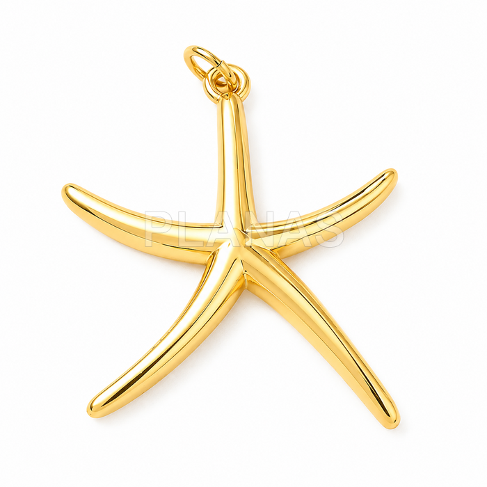 Colgantes en Latón y Baño Oro 18k. ESTRELLA DE MAR.