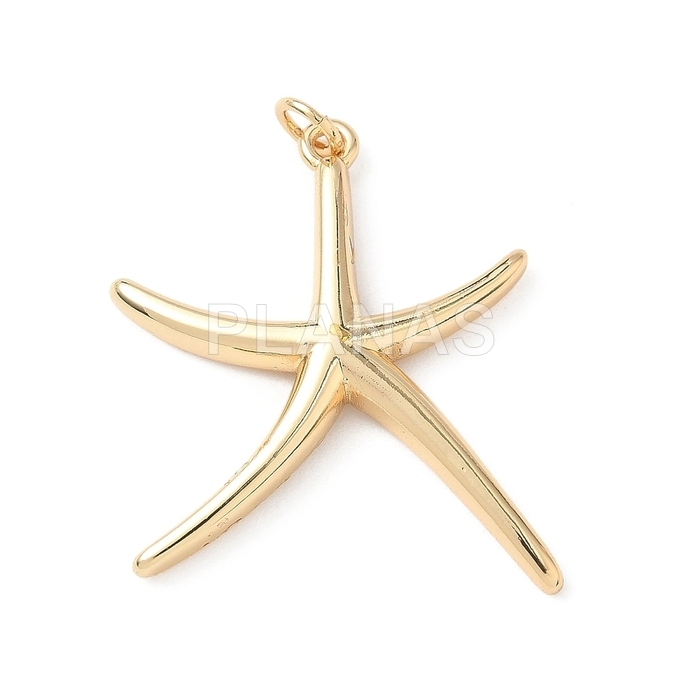 Colgantes en Latón y Baño Oro 18k. ESTRELLA DE MAR.