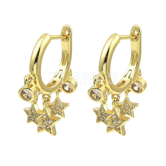 Aros en Latón y Circonitas. ESTRELLAS.