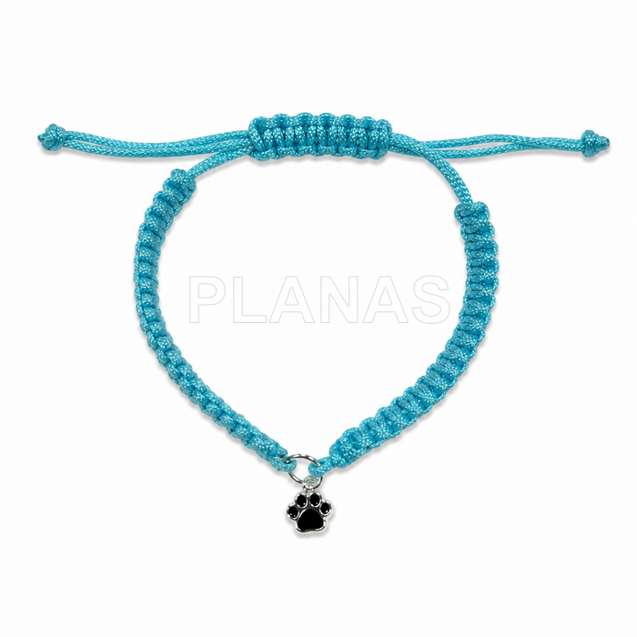 Pulsera macramé en Plata de ley. PEZUÑA.