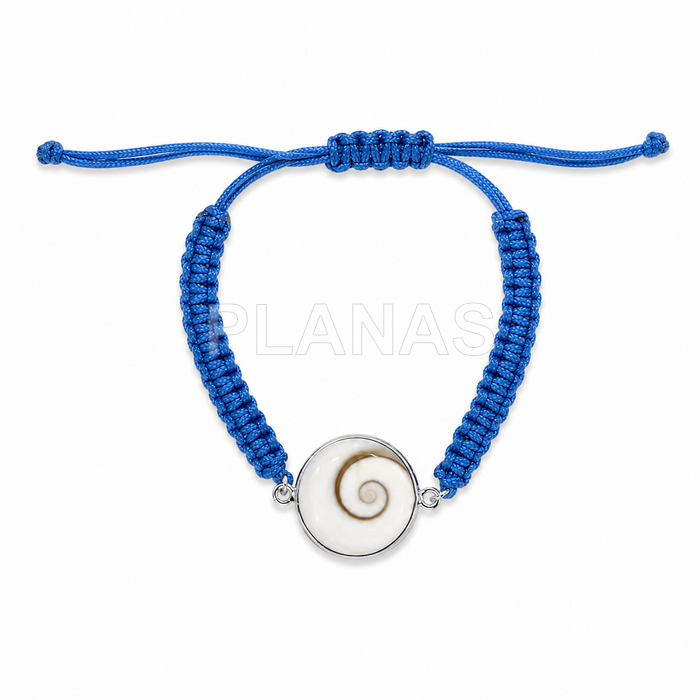 Pulsera macramé en Plata de ley y Shiva.