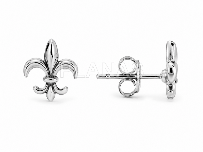 Pendientes en Plata de ley. FLOR DE LIS.