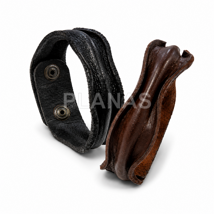 Pulsera de Piel, 20mm de ancho y arrugado.