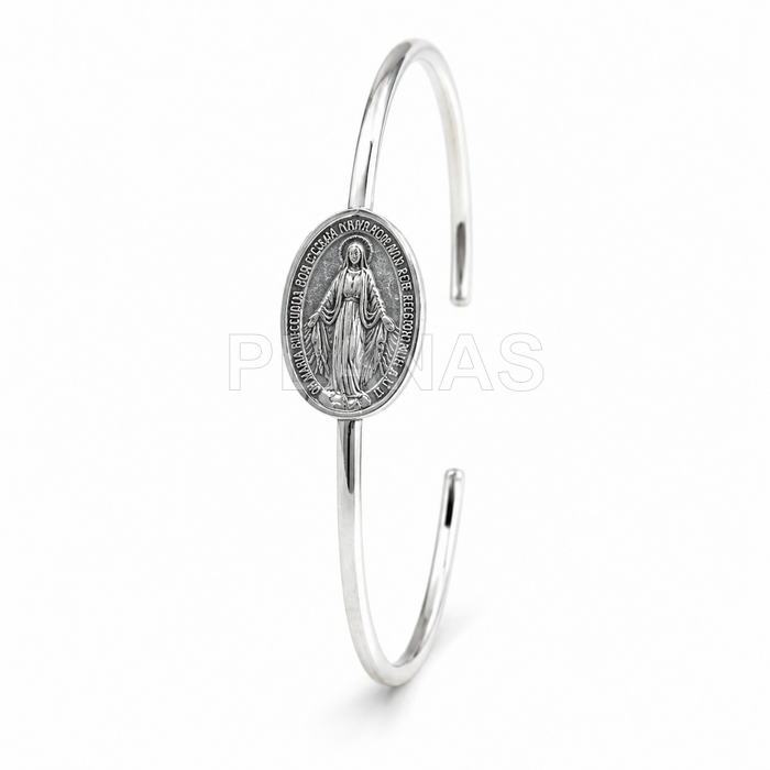 Pulsera rigida en plata de ley. MILAGROSA.