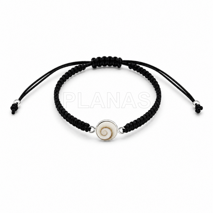 Pulsera macramé en Plata de ley y Shiva.