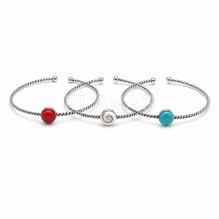 Pulsera rigida en plata de ley.  