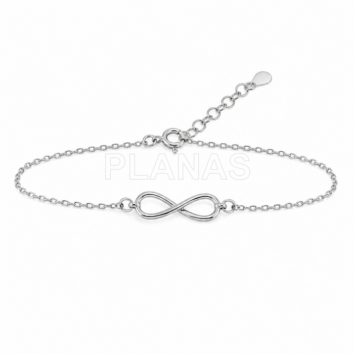 Pulsera en plata de ley Rodiada .INFINITO.