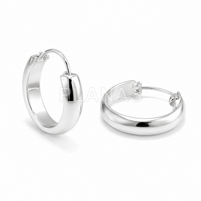 Aros en plata de ley.  