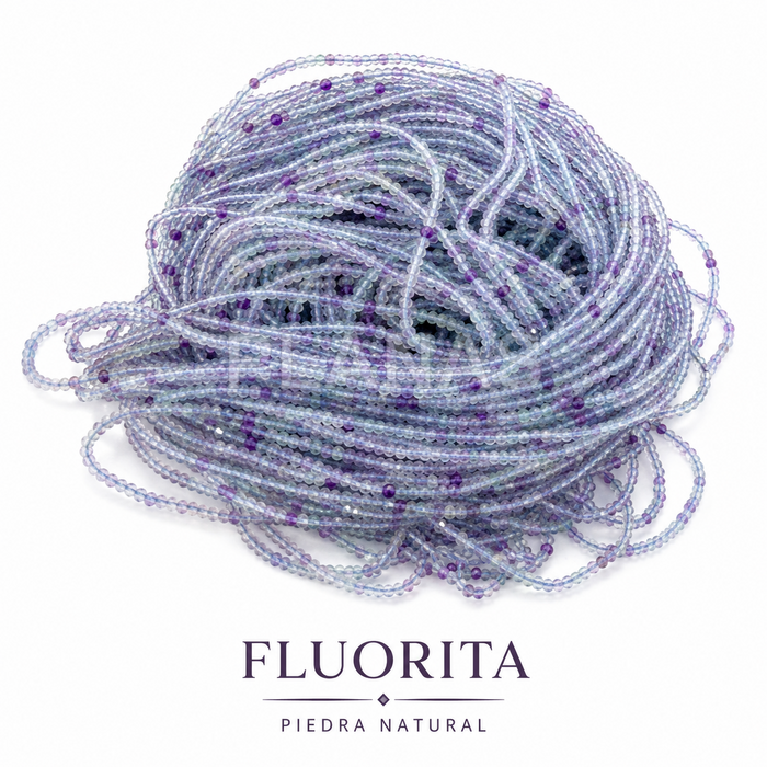 Tiras de fluorita natural facetadas de 2 mm.