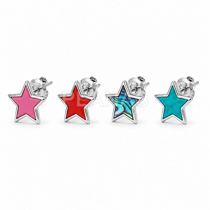 Pendientes en Plata de ley. ESTRELLA.