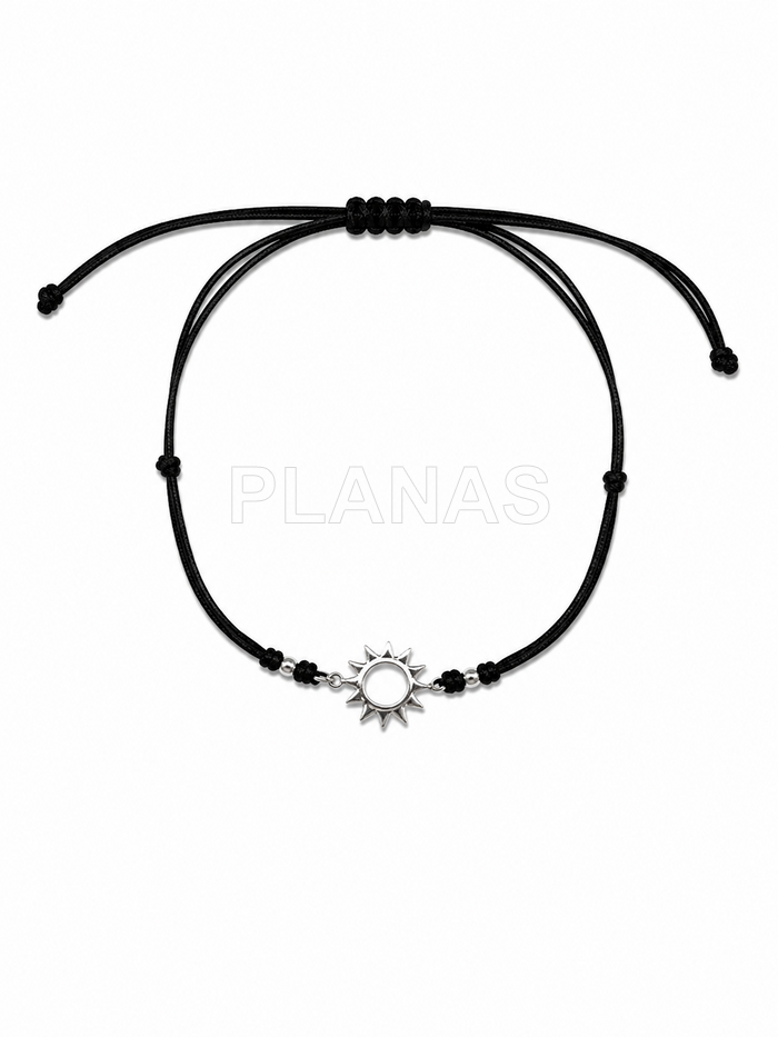 Tobillera macramé en Plata de ley. SOL.  