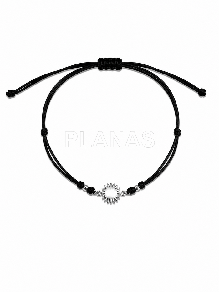 Tobillera macramé en Plata de ley. SOL.  