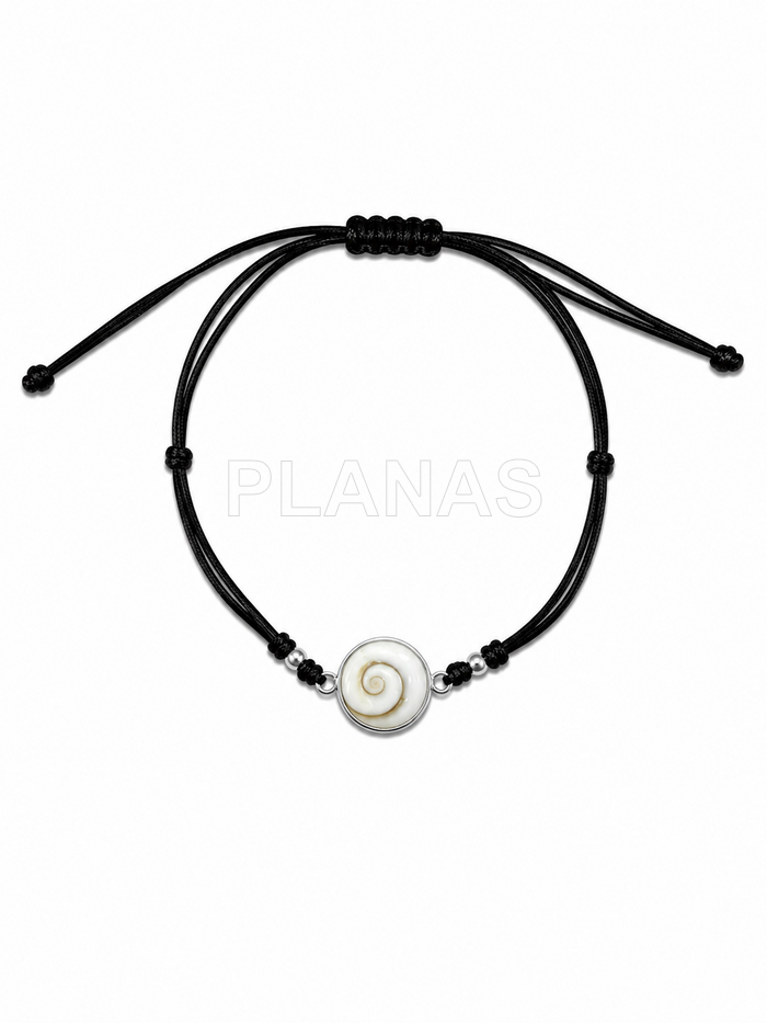 Tobillera macramé en Plata de ley y Shiva.  